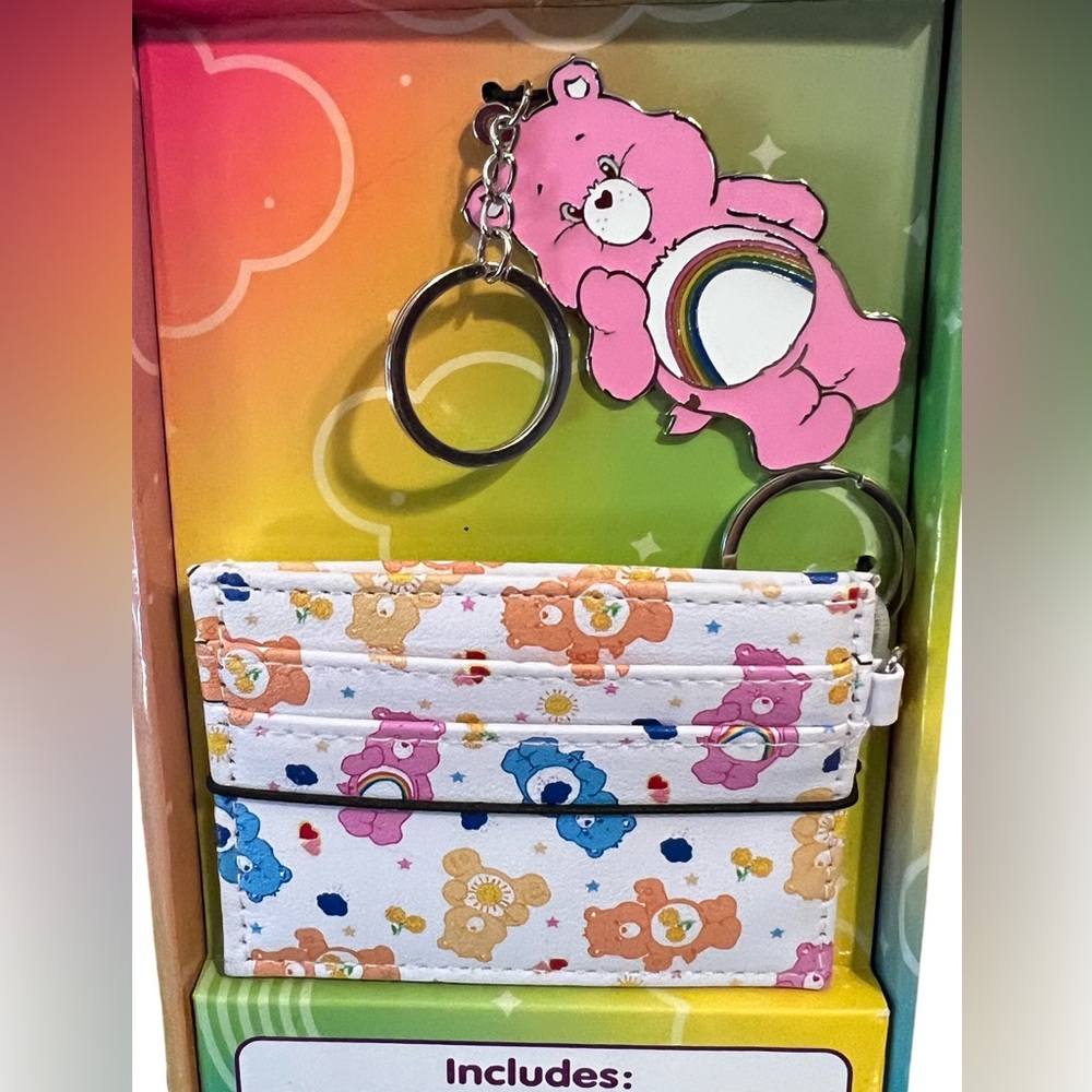 Care Bears Gift Set NWT Pink Backpack Keychain Slippers Cold Beverage Tumbler - Picture 4 of 11